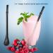 Spoon Straws Stainless Steel Straws Stainless Steel Metal Drinking Straw Spoon Resuable Washable Stirring Scoop (Black) - Buy Online on GoSupps.com