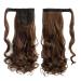 Wavy Ponytail Extension Hair Ponytail Wrap Around Ponytail 23 Inch Synthetic Natural Curly Hairpiece Wrap Around Hair Extensions for Women Daily Use Brown 1pc Brown