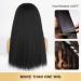 Emistar 20 Inch Kinky Straight U Part Wig | Soft Synthetic Hair | Glueless Italian Yaki V Part Half Wig for Black Women 1B - Buy Online on GoSupps.com