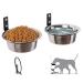 Elevated Dog Bowls-2*48 Oz Wall Mounted Dog Bowls-Raised Dog Bowls Stand-Adjusable Height ,Metal Wall Mount Pet Bowls for Medium Large Dogs,Stable Comfort Feeding Height Collapsible 2*48Oz