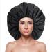 Atudew Extra Large Shower Cap  EVA Plastic Shower Caps for Women Reusable Waterproof  Hair Cap for Shower Bathing  Shower Cap for Men  Jumbo Shower Cap for Women Long Hair Braids Curly (XL  Black) Extra Large Black