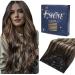 FSHINE CLIP in Extensions real hair balayage 60cm natural black mixed caramel blonde remy real hair extensions clip in thick hair extensions for women smooth hair 120g 7 pieces #1b/27/1B 2.4 clip #1b/27/1B 60cm