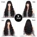 Relena 30 Black Curly Wig with Bangs | Heat Resistant Synthetic Wavy Hair for Women - Buy Online on GoSupps.com