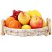 Fruit Dish - Vintage Look Bread Bowl Plate Rolls Fruit Bowl Colander Stamped Metal White Edge Country Primitive Kitchen Decoration