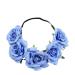 Demarkt flower wreath flower headband flower crown flower hair wreath hairband flower ladies headdress blue