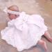 Baby Girls Lace Tulle Princess Dress with Bowknot Headwear | White | 3-6 Months - Buy Online on GoSupps.com
