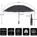 Lejorain Folding Reverse LED Umbrella - Black - Windproof & Reflective - Buy Online on GoSupps.com