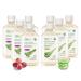 AloeCure Organic Aloe Vera Juice - 8 Bottle Sample Pack - Grape and Natural Flavor 8x500ml