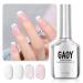 GAOY Jelly Pink White Gel Nail Polish French Manicure 16ml 2 Colors 1352 1002 Sheer Nude Soak Off UV Gel Polish Set for Nail Art DIY at Home Pink Clouds