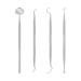 Plaque Remover for Teeth Dental Care Kit for Plaque Removal 4 Piece Tool Set Including Dentist Mirror and Tartar Scrapers and Tooth Picks Stainless Steel Dental Set