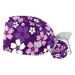Mersov 2 Pieces Bouffant Cap with Button Ponytail Pouch  Cotton Working Hat Sweatband  Adjustable Surgical Caps Chrysanthemum Flower  Multicolor  Medium-3X-Large