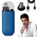 Portable Nose Hair Trimmer Ear and Nose Hair Trimmer for Men Women USB Rechargeable Nose Trimmer with Dust Protection Cap 7000 RPM Motor IPX7 Waterproof Dual Edge Blades Detachable Head (Blue)