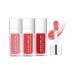 3Pcs Transparent Glass Lip Plumping Lip Oil Hydrating Tinted Lip Balm Big Brush Head Glass Lip Glow Oil Fresh Texture & Non-sticky Nourishing Repairing Shine Primer Lip Tint