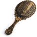 Dzrige Vintage Handheld Mirror with Pattern Handle - Bronze Travel Makeup Mirror with Powder Puff - Buy Online on GoSupps.com