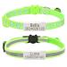 Senristar personalized 2 pack of reflective cat collar custom breakaway cat collars with name sign and bell anti-loss name tag cat collar for girls & boys neck: 20-28 cm yg green green