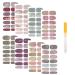 SIUSIO 112pcs 8 Sheets Full Nail Wraps Nail Polish Strips Stickers Gradient Glitter Stick on Gel Nail Polish Strips for Nail Art with 1PCS Crystal Glass Nail Files for Women Girls Gray