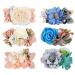 Hcliptie 6 x 7.6 cm large flower hair clips for babies girls light flower hair loop with boutique fully lined crocodile accessories for toddlers teenagers gift box pink / blue