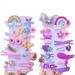 Girls Hair Clips 28 Pcs Cartoon Clips Hair Clips Kids Barrettes Girls' Hair Accessories for Girls Baby Kids Cute Rainbow Toddler Small Hair Barrettes for Birthday Christmas Children's Day Gift B