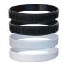 Nothing is Impossible Exceed Your Own Expectations Motivational Silicone Wristbands Rubberband Bracelets for Fitness Workouts Exercise Basketball Lifting Team Sports Black & White 4 Pack (2 each)