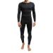 Celodoro Men's Thermal Underwear Set Seamless Functional Underwear Quick-drying SM Black / Blue
