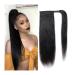 Fake Hair Bun Long Straight Hair Ponytail Extensions 12-26 Inch Wrap Around Ponytail Brazilian Real Hair Ponytail Black Wig Hair Bun Hair Accessories (Color : Black Size : 26inches 100g) 26inches 100g Black