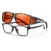 LVIOE Fit Over Blue Light Blocking Glasses for Women Men Wraparound Wear Over Glasses Reduce Eyestrain Sleep Better LB0311M A02 Grey Orange(Anti-Blue 99%)