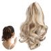Traziewell Ombre Hair Extensions Claw on Ponytail Clip in Hair Extension Synthetic Hair Piece Pony Tail Curly Light Ash Blonde and Bleach Blonde 0919 FH000919 L