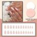 YOSOMK French Tip Press on Nails | Medium Almond Fake Nails with Chrome Designs | Glossy Nude Mirror Acrylic Nails for Women - Buy Online on GoSupps.com