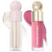 Erinde Liquid Highlighter Makeup Face Highlighter Bronzer Makeup Stick Natural Glossy Finish Lightweight Blendable Silky Smooth Cream Face Illuminator MakeUp Cruethy-Free#01#02 1 piece (2 Pack)