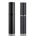 UULANFA Refillable Perfume Bottle Atomizer for Travel Portable Easy Refillable Perfume Spray Pump Empty Bottle for men and women with 5ml Mini Pocket Size (Black&T-Black-A)