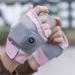 Electric Rechargeable Fingerless Heating Writing Gloves for Students Cordless Heating Gloves Prevent Freezing Hand Warmer for Indoor and Outdoor Heating Gloves for Men Women and Kids Pink