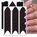 French Manicure Nail Art Stickers Decals - 3D Self-Adhesive V Shape Design Stencils for Designer Nail Decoration - DIY Nail Tool Guides (6 Sheets) - Buy Online on GoSupps.com