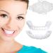 Dazzluxe 2 pair of sneering teeth top and lower artificial teeth immediate veneers denture smile for men and women temporary cosmetic tooth whitening