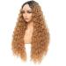 Sylhair 30 Curly Lace Front Wig for Black Women - Ombre Red Brown Synthetic Hair with Transparent Lace - Buy Online on GoSupps.com