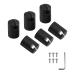 ZIZILAND Trampoline Enclosure Pole Cap for Flat Steel Sheet Top Ring System, 6 Pieces, Black