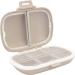Daily Pill Organizer, 8 Compartments Portable Pill Case, Pill Box to Hold Vitamins, Cod Liver Oil Khaki