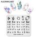 4pcs Flower & Gemstone Nail Stamping Plate Set | DIY Nail Art Tools for Manicure | International Shipping - Buy Online on GoSupps.com