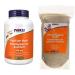 NOW Psyllium Husk Capsules 500mg 200 Count and Psyllium Whole Husks 454g Bundle Husk Capsules + Psyllium Whole Husks
