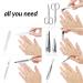 Marqus 7-Piece Manicure Set for Men & Women - Solingen Quality Patented Glass Files Real Leather Etui - Soft & Handy - Pink - Buy Online on GoSupps.com