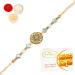 Ghasitaram Gifts Rakhi for Brother Rakhis Online - Rm- 643 Premium Rakhis with 400 GMS of Besan Barfi Rakhi Set with 400 gms of Besan Barfi