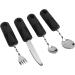 Adaptive Utensil for Arthritic Hands Durable Weighted Cutlery with Black Handle for Home Hospital - Buy Online on GoSupps.com