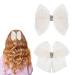 2PCS Pearls Hair Bow for Girls White Hair Bows Clips Cute Alligator Beads Hairgrip for Baby Kids Toddlers Women Teens