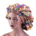 Satin Double Layer Silky Hair Bonnet for Frizzy Curly Hair - Gold | Women's Night Sleeping Cap - Buy Online on GoSupps.com