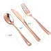 FOCUSLINE 75 Pack Rose Gold Plastic Silverware Disposable Cutlery Set - Heavy Duty Utensils for Catering, Parties, Weddings - Buy Online on GoSupps.com