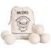 Wool Dryer Balls - MCOES 6-Pack - Premium Natural Fabric Softener & 100% Organic Premium New Zealand Wool - Baby Safe - Anti Static - Save Energy & Time - Reusable Dryer Balls (6)