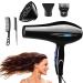 Ionization Hair Dryer 2200W Styling Nozzles Fan Temperature Settings | Cold Hot Air Mode Powerful Hair Dryer with Diffuser for Women 12b - Buy Online on GoSupps.com
