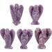 Lovionus89 Lila Lepidolit Angel Statue - Hand Carved 5cm Healing Crystal Decoration | Purple Lepidolite Figurine for Home & Gift - Buy Online on GoSupps.com