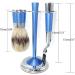 NSNT Exquisit Men's Shaving Brush - Fashionable Aluminum Beard Gift with Classic Safety Handle - 10x15cm Silver - Buy Online on GoSupps.com
