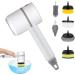 Cordless Scrubber | Power Cleaning Brush Handheld Rechargeable Kitchen Dish Brush with 6 Replaceable Brush for Bathroom Living Room Kitchen White - Buy Online on GoSupps.com