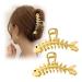 2PCS Large Metal Hair Claw Clips  Fish Bone Shape Lady Thick Hair Barrette Non-slip Hollow Hair Jaw Clamp Clips  Gold Hair Accessories for Women Lady Girls 2pcs-Fish